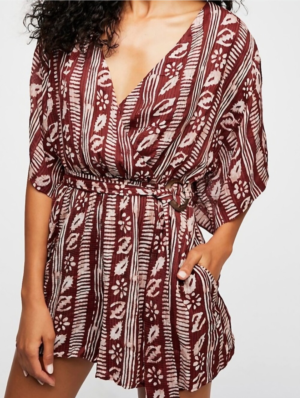 Free People Women's Put A Ring On It Romper Rayon Cotton Blend Size Small.